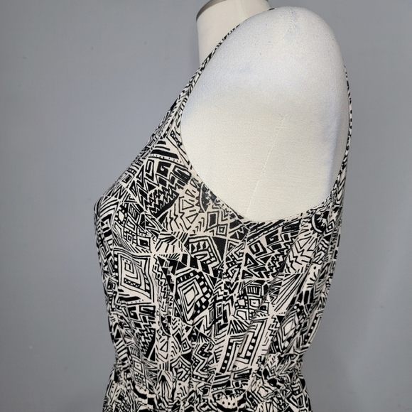Mossimo Supply Co | Black and White Geometric Pattern Tank Dress w/ Back Cut Out - Picture 7 of 15